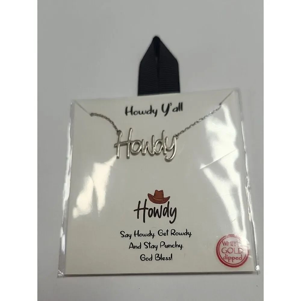 Howdy Pendant Necklace - Silver